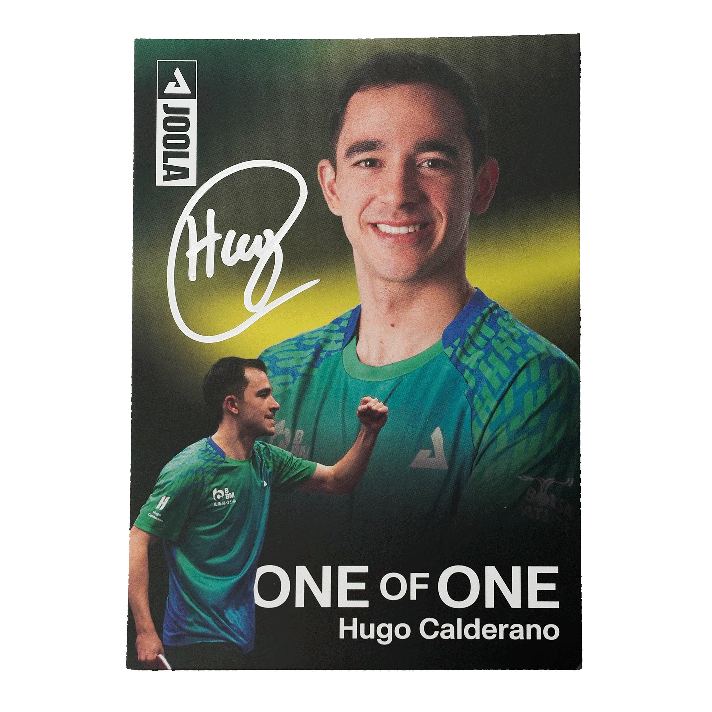 Carte autographiée de Hugo Calderano