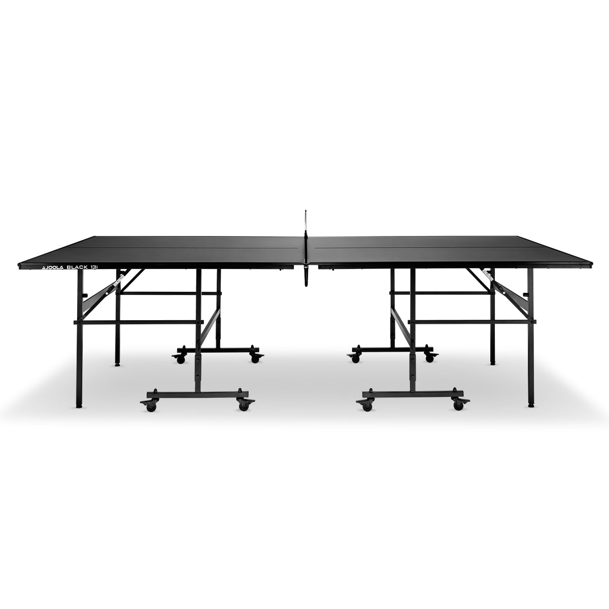 Rückansicht des JOOLA Tischtennisplatte BLACK 13i + TISCHTENNIS-SET BLACK DUO PRO, mit Sicht auf die Materialbeschaffenheit.