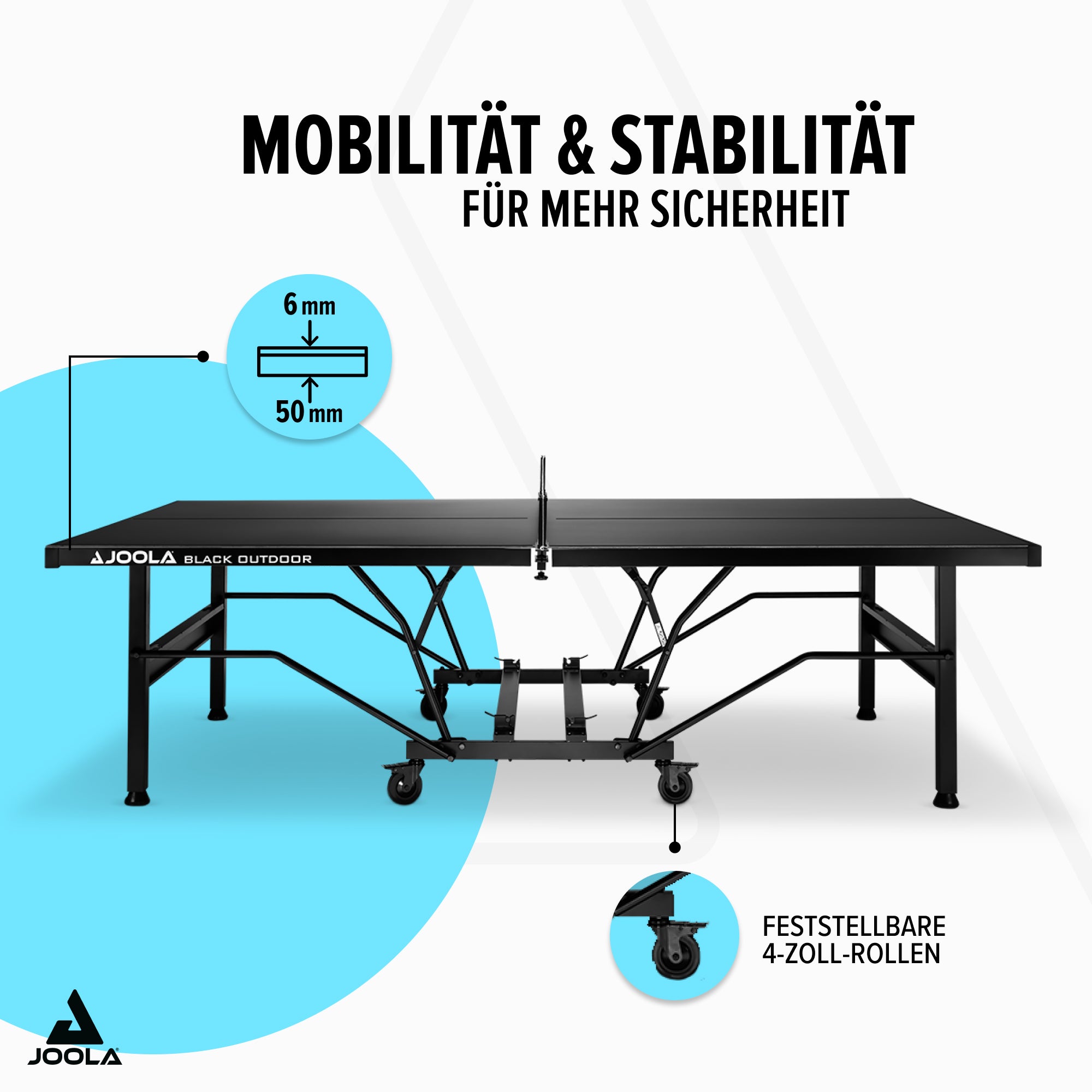 JOOLA TABLE DE PING-PONG BLACK OUTDOOR