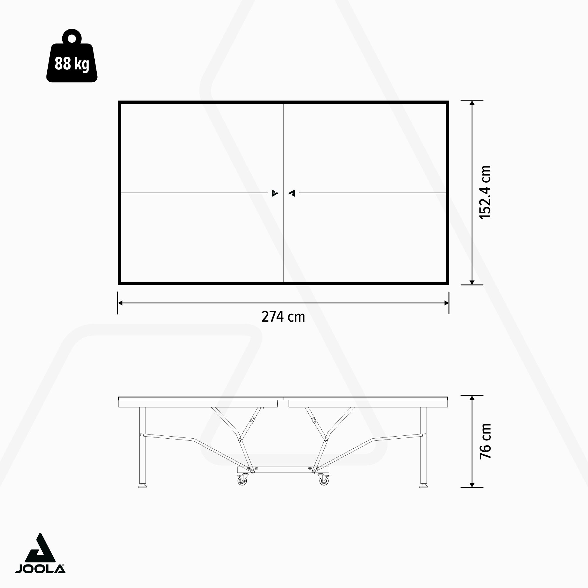 JOOLA TABLE DE PING-PONG BLACK OUTDOOR