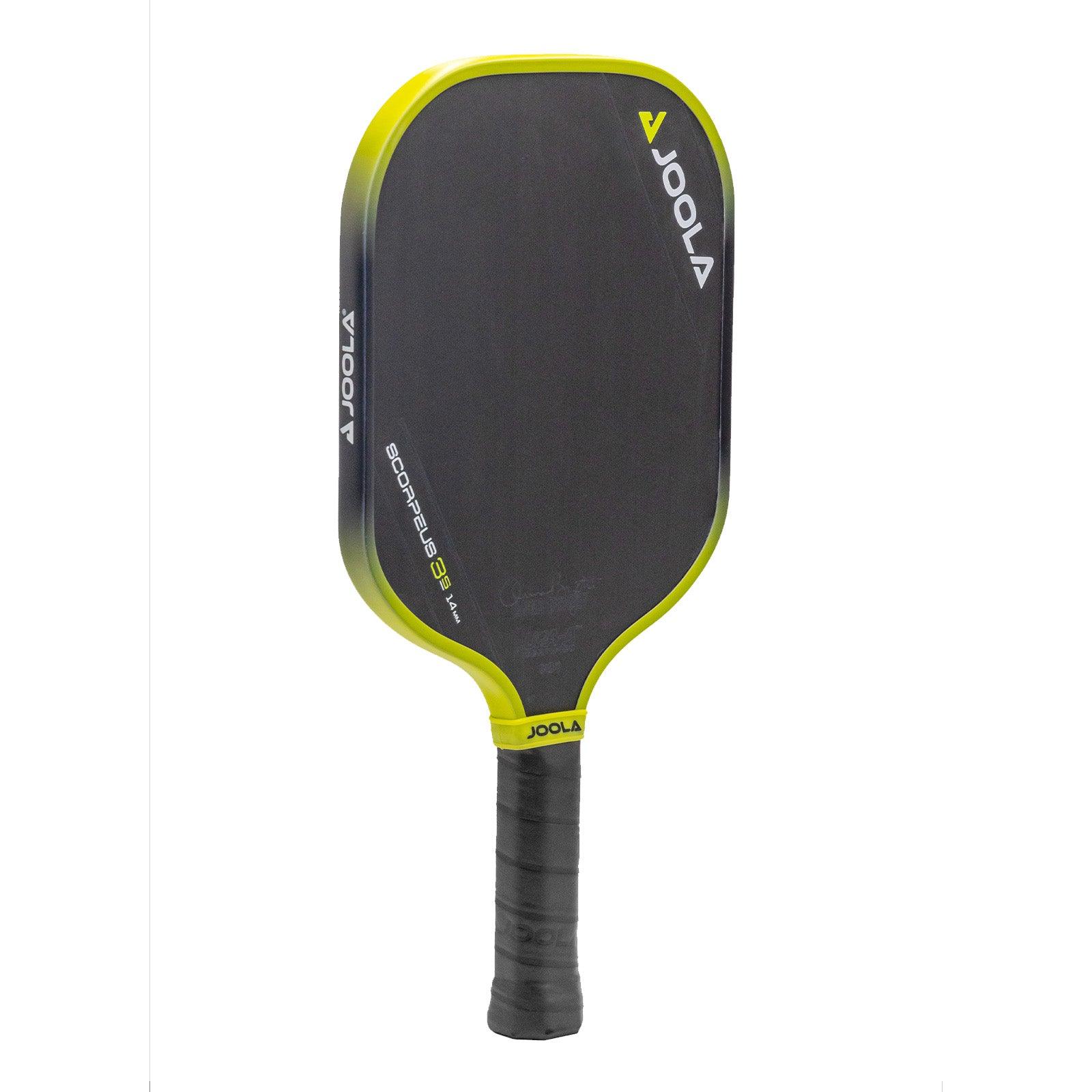 Detailaufnahme des JOOLA Pickleball Schläger Anna Bright Scorpeus 3S 14, zeigt die Oberfläche und Struktur.