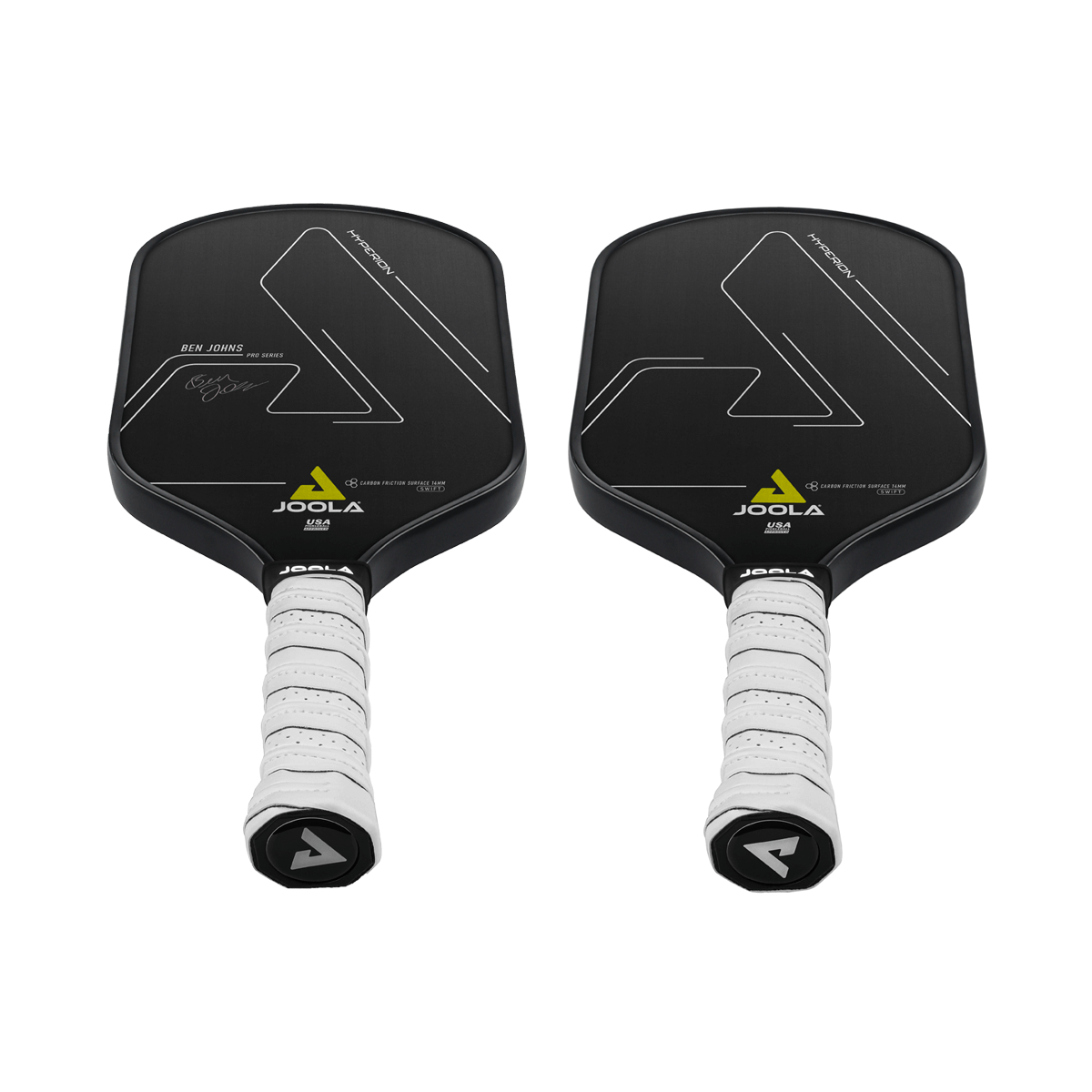 Zoom auf das JOOLA Pickleball Schläger Ben Johns Hyperion CFS 14 SWIFT, betont das hochwertige Material.