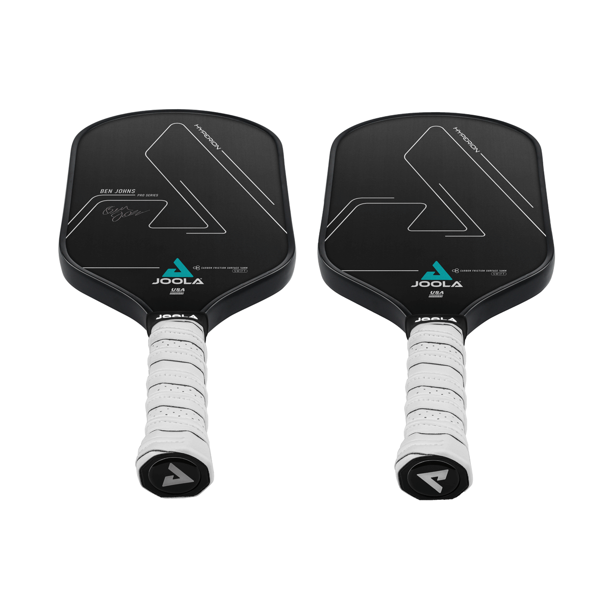 Zoom auf das JOOLA Pickleball Schläger Ben Johns Hyperion CFS 16 SWIFT, betont das hochwertige Material.