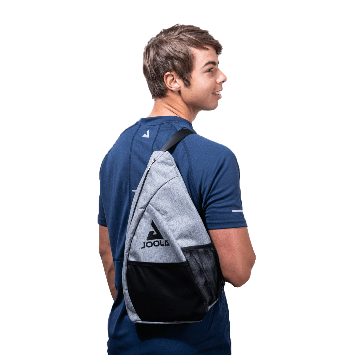 Detailaufnahme des JOOLA Essentials Pickleball Sling-Bag, zeigt die Oberfläche und Struktur.