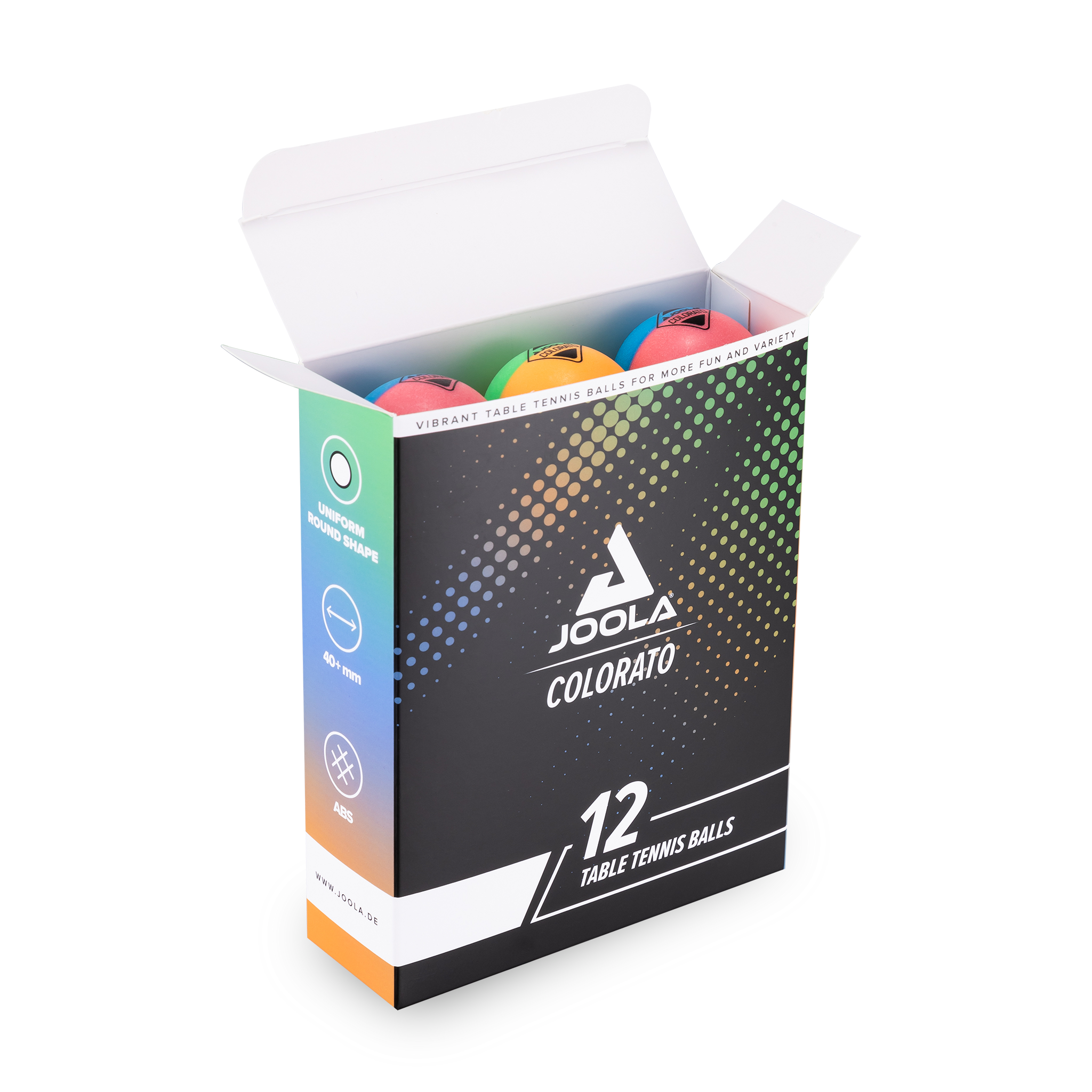 JOOLA Balle de tennis de table Colorato – Pack de 12