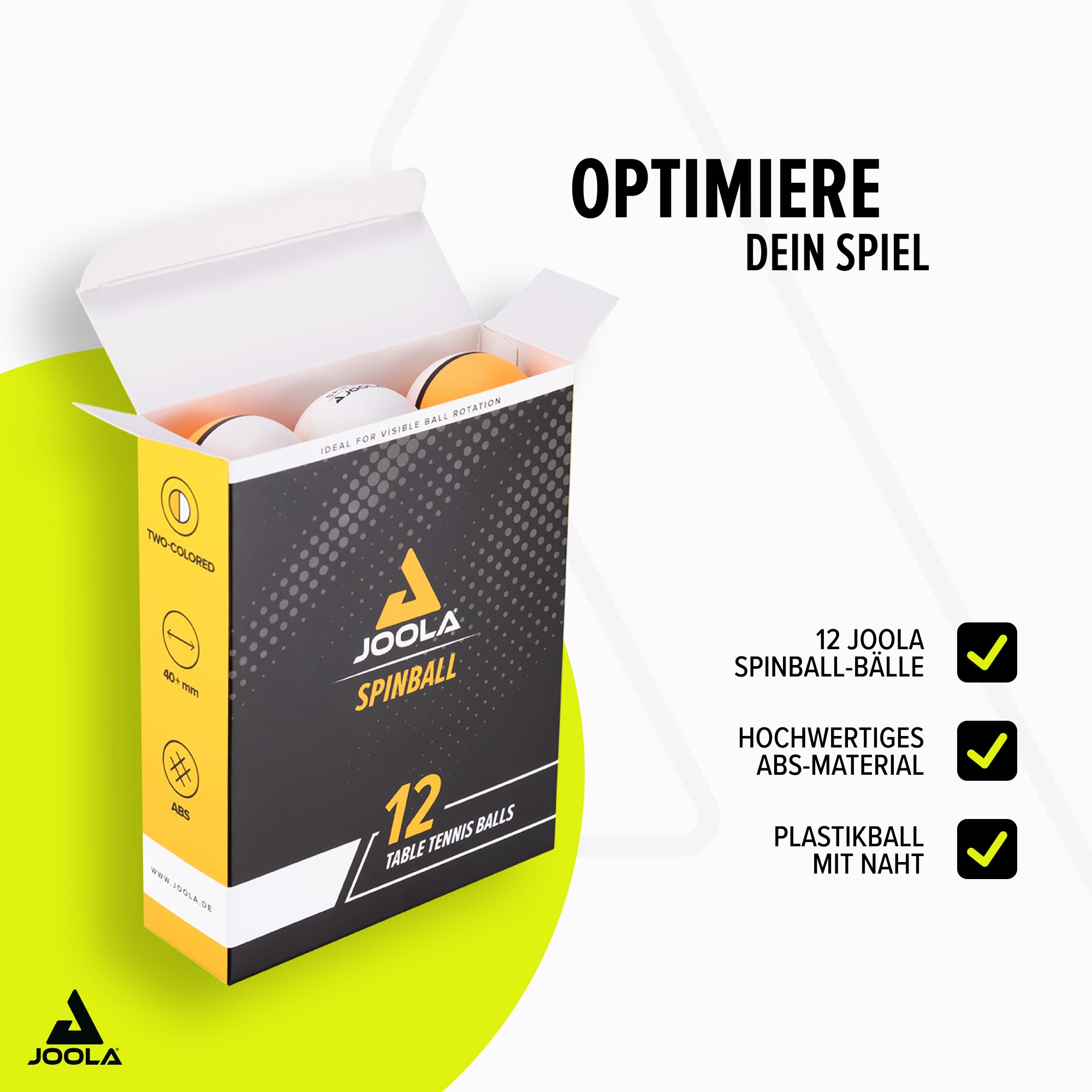 JOOLA Balle de tennis de table Spinball – Pack de 12