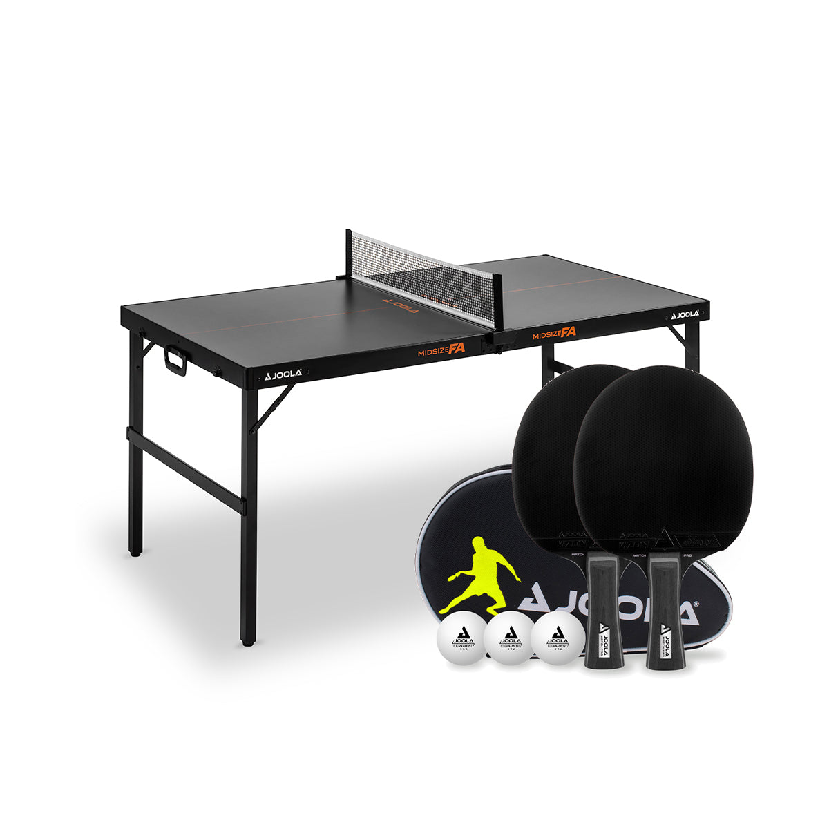 Joola Table Tennis Plate Midsize FA + Table Tennis Set Black Duo Pro