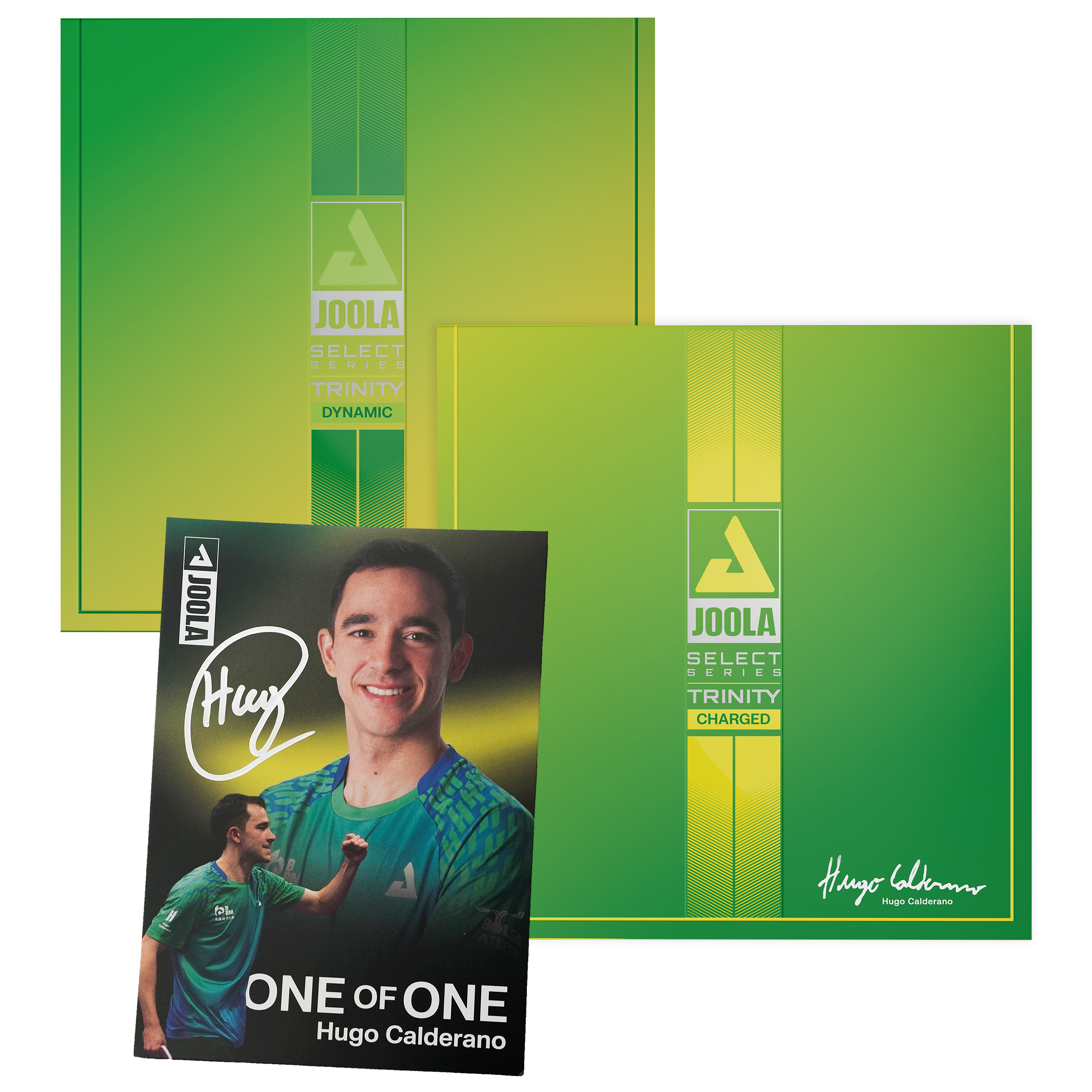 Pack de gommes JOOLA Trinity Hugo Calderano + carte autographiée 